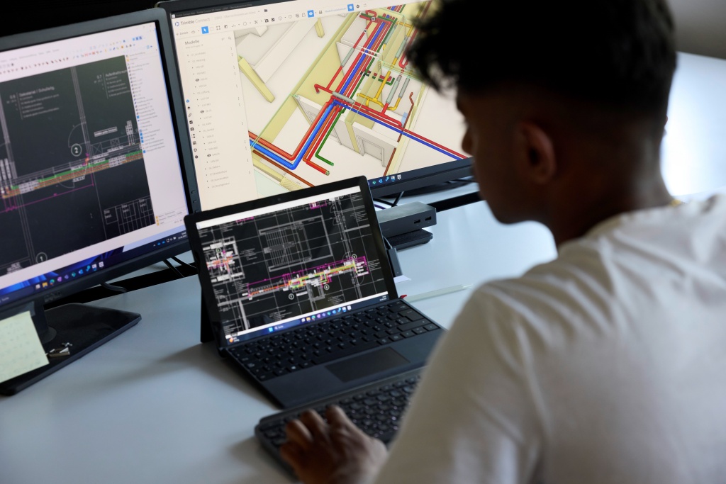 Blick auf den 3D-Gebäudeplan Blick auf den 3D-Gebäudeplan